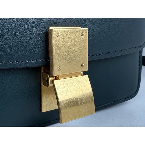 Celine Classic Box Medium Dark Green Leather Women's Shoulder Bag - Picture 8 of 16